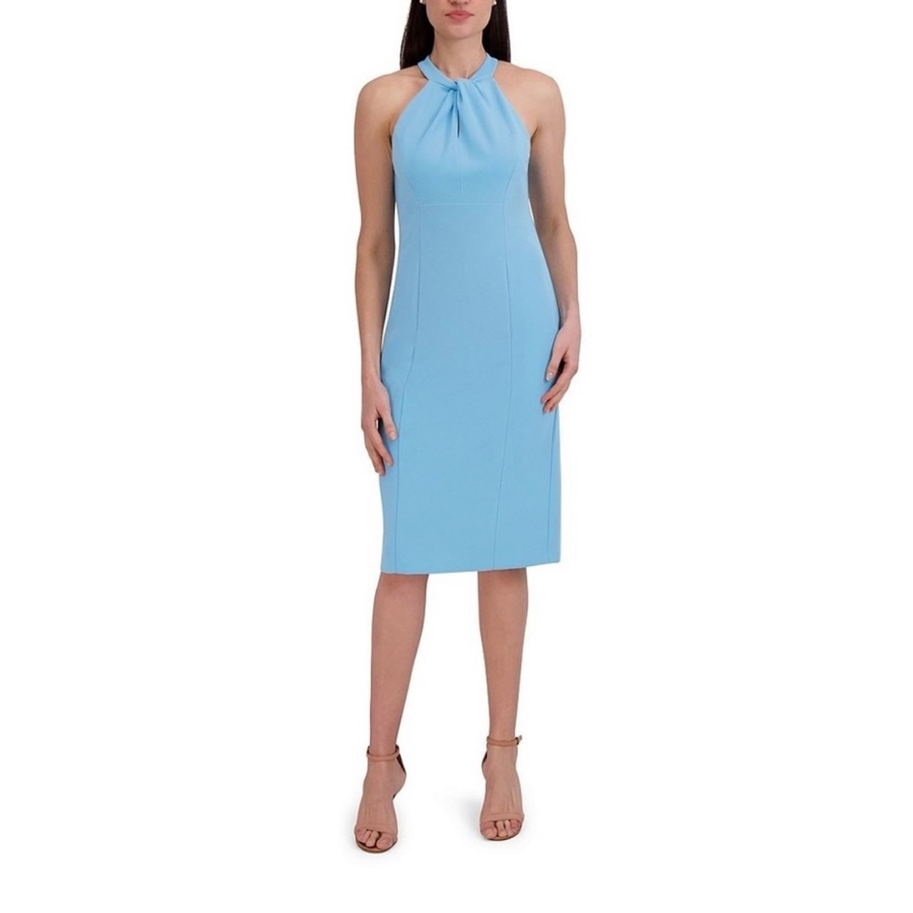 Julia Jordan Women’s Twist Halter Neck Blue Sleeveless Midi Dress Size 6